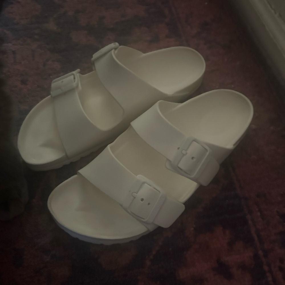 Birkenstock White Two-Strap EVA Sandals